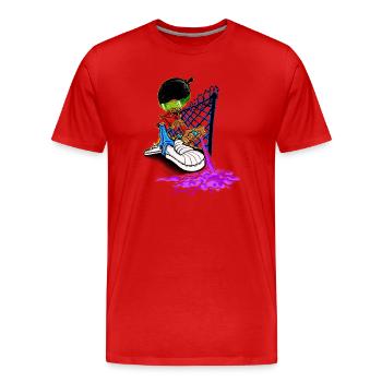 Writer in Action - Männer Premium Bio T-Shirt - Rot - Vorne - Damien (186cm)