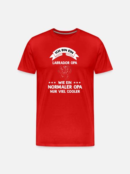 Ich bin ein Labrador Opa - Männer Premium Bio T-Shirt - Rot