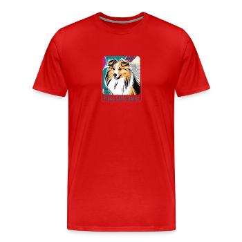 Stolzer Collie-Besitzer - Männer Premium Bio T-Shirt - Rot - Vorne - Damien (186cm)