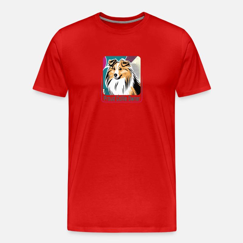 Stolzer Collie-Besitzer - Männer Premium Bio T-Shirt - Rot
