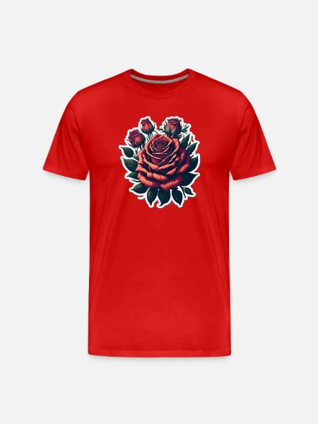 Rose - Männer Premium Bio T-Shirt - Rot