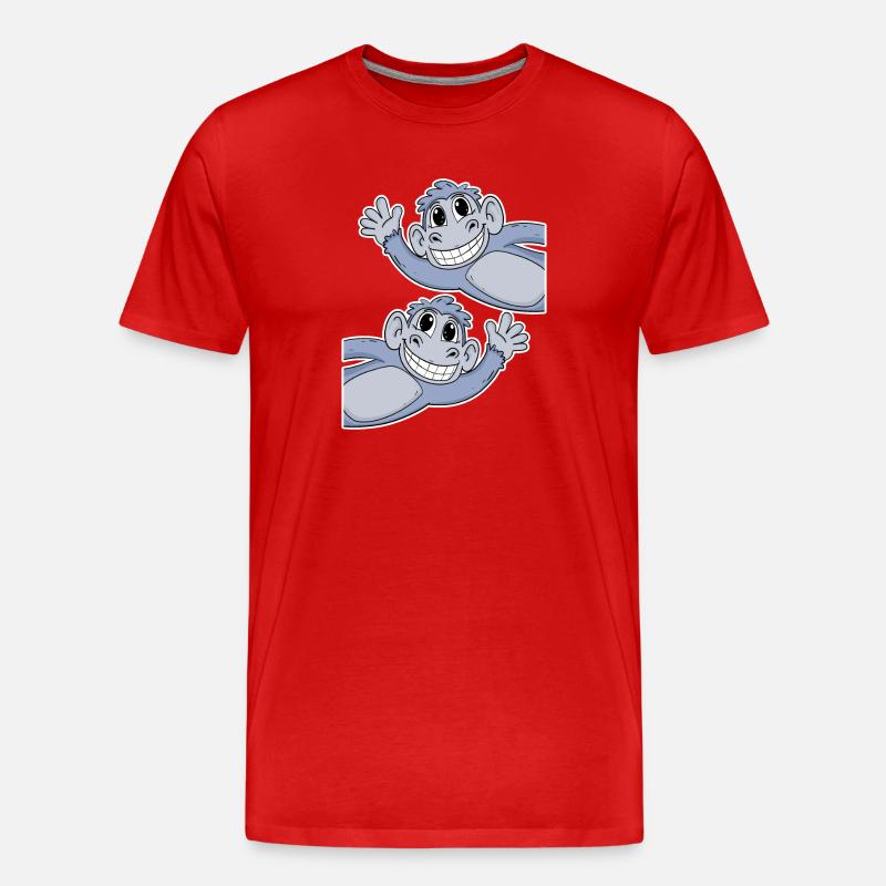 Affe Affen - Männer Premium Bio T-Shirt - Rot