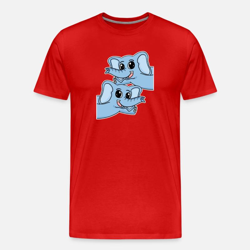 Elefant Elefanten - Männer Premium Bio T-Shirt - Rot