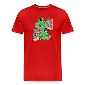 Tortues tortues - T-shirt bio Premium Homme - rouge - Devant - Damien (186cm)