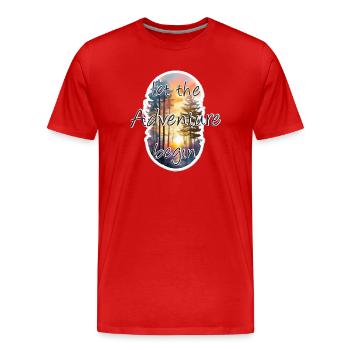Aventure - T-shirt bio Premium Homme - rouge - Devant - Damien (186cm)