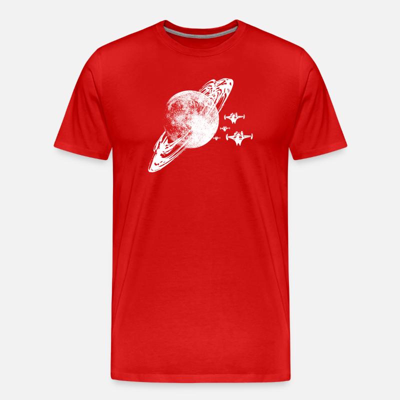 Der Planet - Männer Premium Bio T-Shirt - Rot