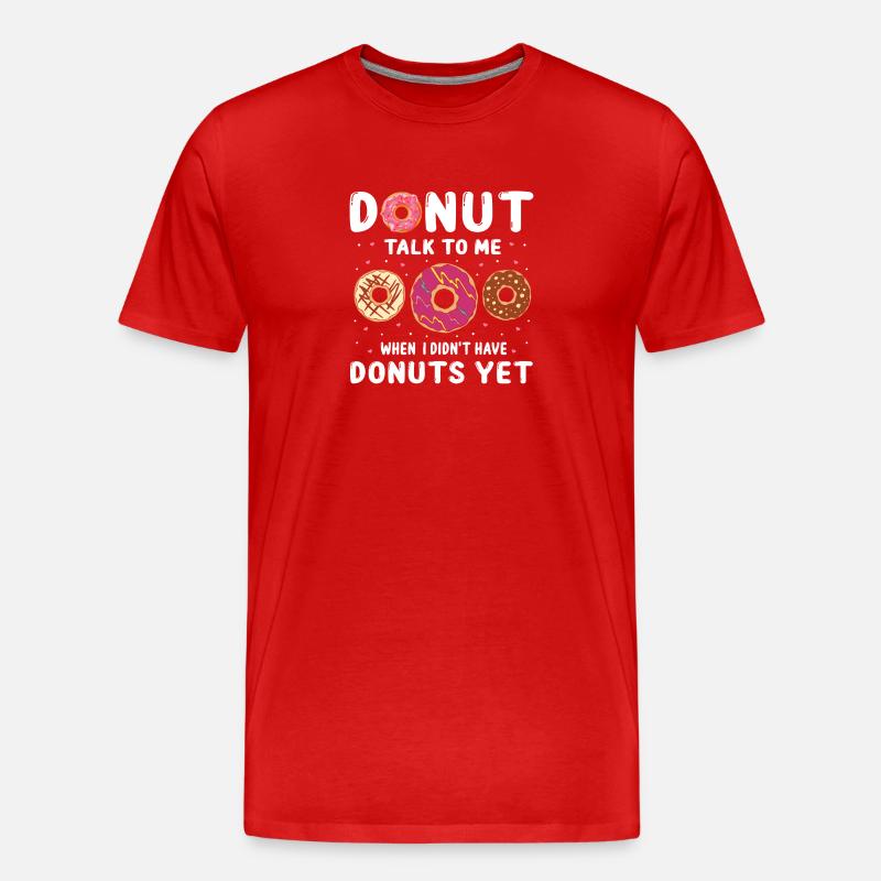 Donut spricht mit mir Design - Männer Premium Bio T-Shirt - Rot