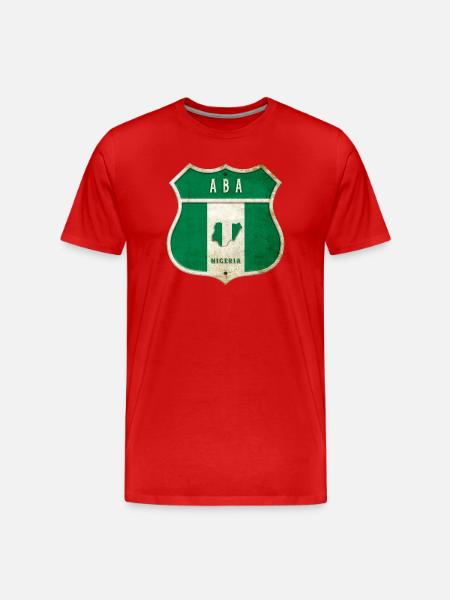 Aba Nigeria flag crest design - Men's Premium Organic T-Shirt - red