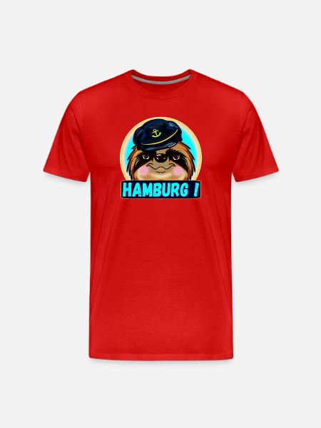 HAMBURG SAILING HAMBURG BOATING - Men's Premium Organic T-Shirt - red