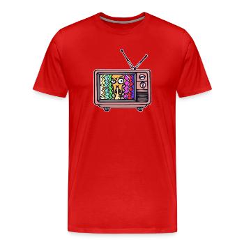 TV Night Streaming Theater Movies Television - Men's Premium Organic T-Shirt - red - Front - Damien (186cm)