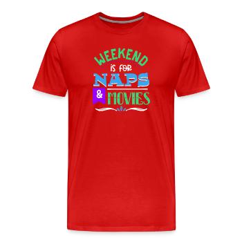 Watch Movie Statement Streaming Theater Movies - Men's Premium Organic T-Shirt - red - Front - Damien (186cm)
