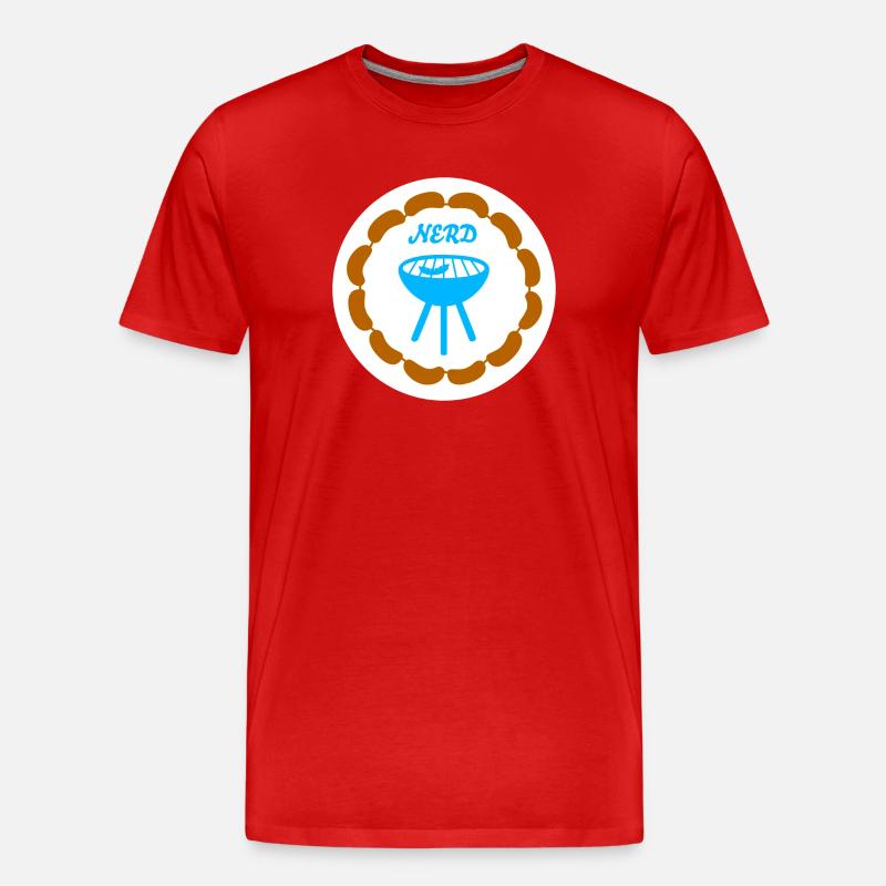 Wurstkette Grillen Nerd Camping Bratwurst Grill - Männer Premium Bio T-Shirt - Rot