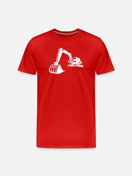 Bagger Silhouette, Präzises Design für - Männer Premium Bio T-Shirt - Rot