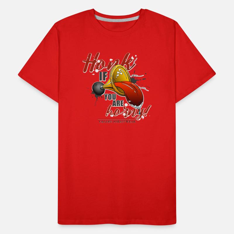 Toeter als je geil bent Mannen premium biologisch T-shirt