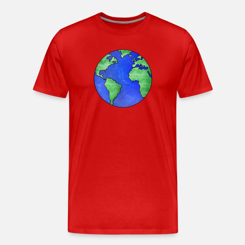 Unser Planet die Erde - Männer Premium Bio T-Shirt - Rot