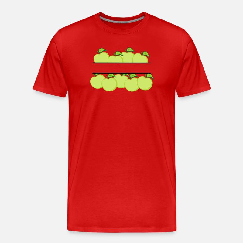Äpfelfahne mit grünem Apfel - Männer Premium Bio T-Shirt - Rot