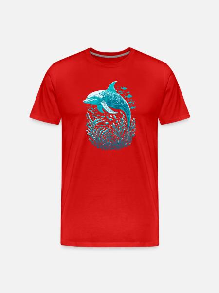 Dolphin - Men's Premium Organic T-Shirt - red