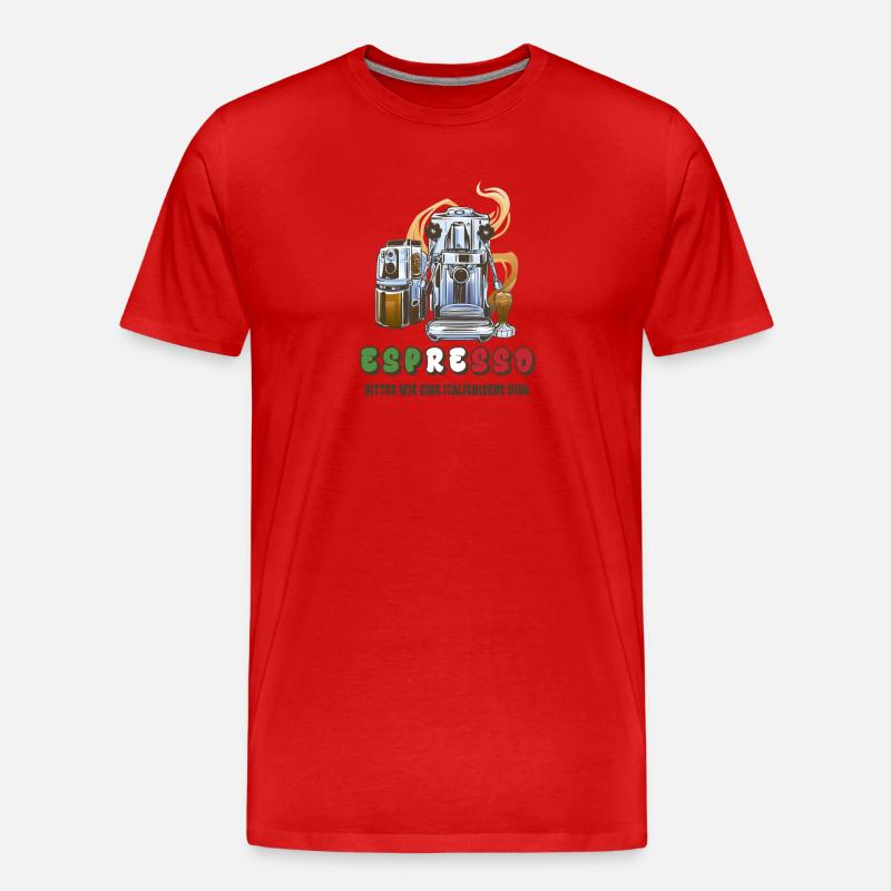 Espresso Italien Design - Männer Premium Bio T-Shirt - Rot