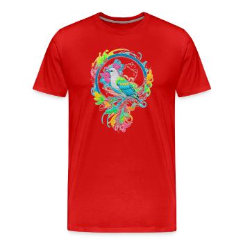 Vogel - Männer Premium Bio T-Shirt - Rot - Vorne - Damien (186cm)
