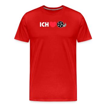 Heart Cinema Night I Love Movies Déclaration Films - T-shirt bio Premium Homme - rouge - Devant - Damien (186cm)