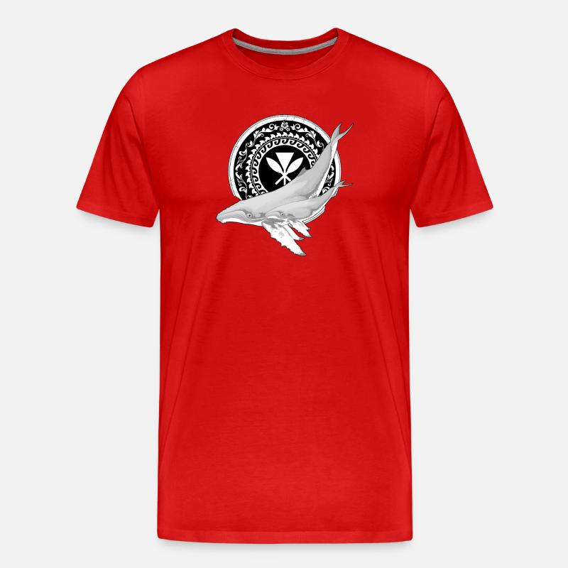 Buckelwal Kanaka Maoli  - Männer Premium Bio T-Shirt - Rot