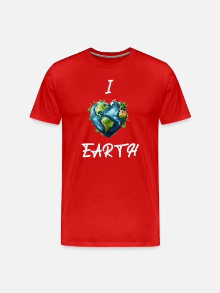 I Love Earth Light - Men's Premium Organic T-Shirt - red