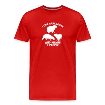 Motif animalier du zoo de Capybara - T-shirt bio Premium Homme - rouge - Devant - Damien (186cm)