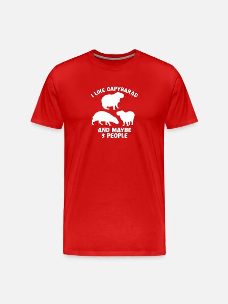 Capybara Zoo Animal Design - Men's Premium Organic T-Shirt - red