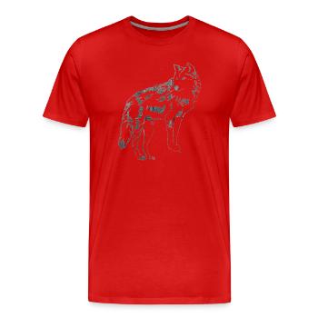 Loup - T-shirt bio Premium Homme - rouge - Devant - Damien (186cm)