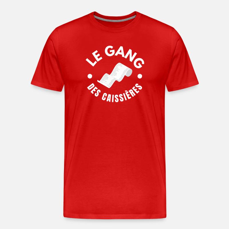 caissière, hôtesse de caisse, distribution - T-shirt bio Premium Homme - rouge