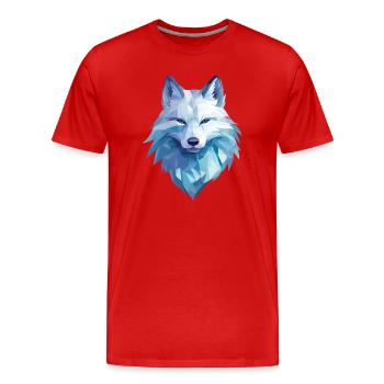 Polarfuchs im Polygon Stil - Männer Premium Bio T-Shirt - Rot - Vorne - Damien (186cm)