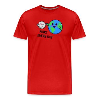 Mutter Natur Erde Statement Umweltschutz Umwelt - Männer Premium Bio T-Shirt - Rot - Vorne - Damien (186cm)