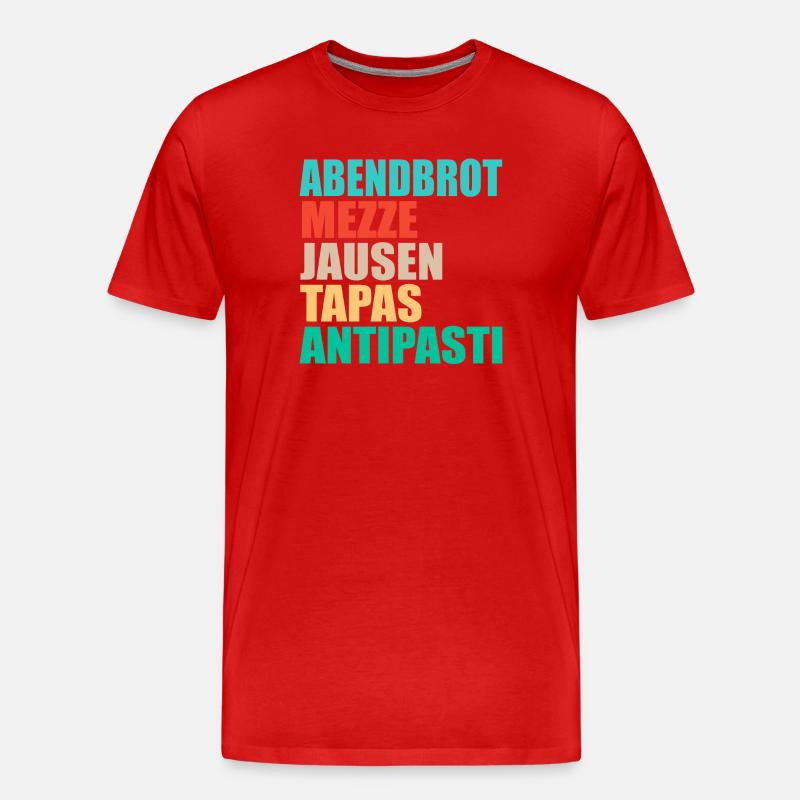 ABENDBROT INTERNATIONALE GESELLIGKEIT ESSEN - Männer Premium Bio T-Shirt - Rot