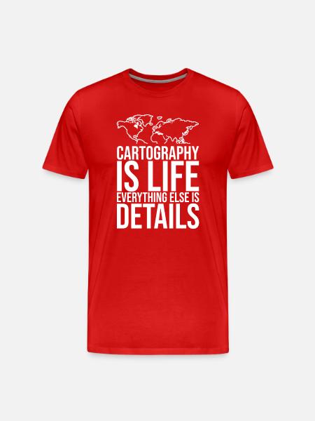 Conception cartographique - T-shirt bio Premium Homme - rouge