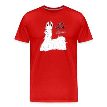 KOA DRAMA Lama - kein Drama Lama, Dialekt - Männer Premium Bio T-Shirt - Rot - Vorne - Damien (186cm)