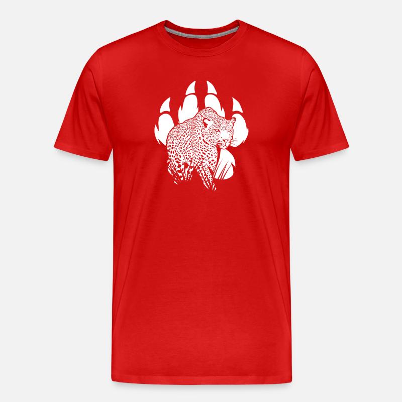 Pantherpfote - Männer Premium Bio T-Shirt - Rot