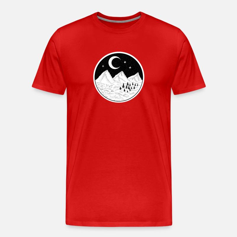 Berge - Männer Premium Bio T-Shirt - Rot