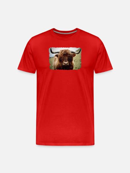 Highland cattle - Men's Premium Organic T-Shirt - red