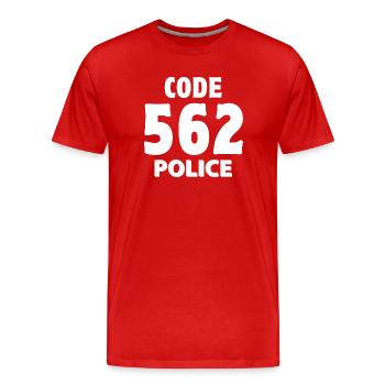 562, police, I am a police officer - Men's Premium Organic T-Shirt - red - Front - Damien (186cm)