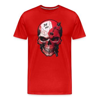 Totenkopf mit Böse Blick - Männer Premium Bio T-Shirt - Rot - Vorne - Damien (186cm)