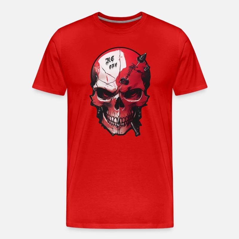 Teschio con malocchio - Maglietta ecologica premium da uomo - rosso