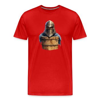 Ritter im Eimer – Lustiges RPG Design - Männer Premium Bio T-Shirt - Rot - Vorne - Damien (186cm)