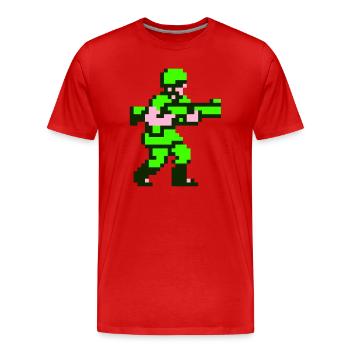 Soldat - Männer Premium Bio T-Shirt - Rot - Vorne - Damien (186cm)