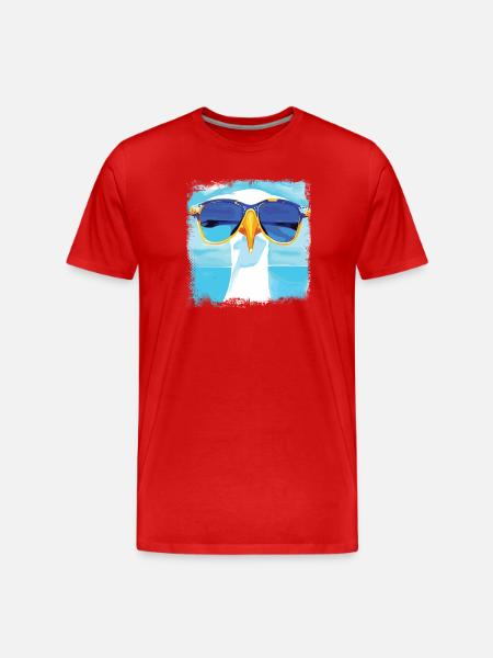Möwe - blue white Möwen Collection - Männer Premium Bio T-Shirt - Rot