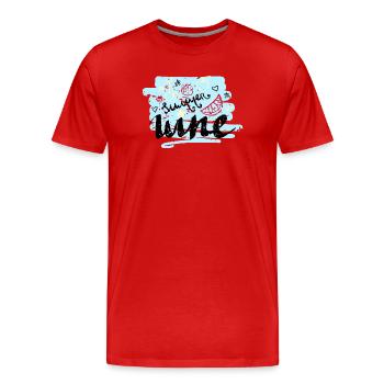Sommer Scribble Früchte - Männer Premium Bio T-Shirt - Rot - Vorne - Damien (186cm)
