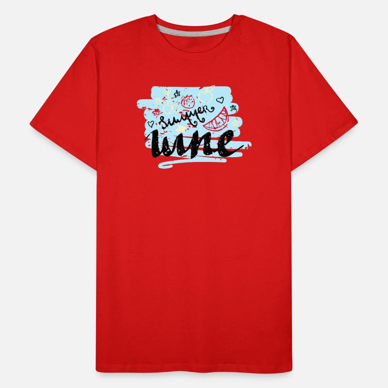 Summer Scribble Fruits Men's Premium Organic T-Shirt