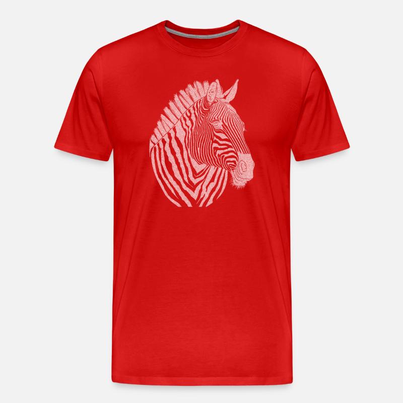 Zebra Noir - Männer Premium Bio T-Shirt - Rot