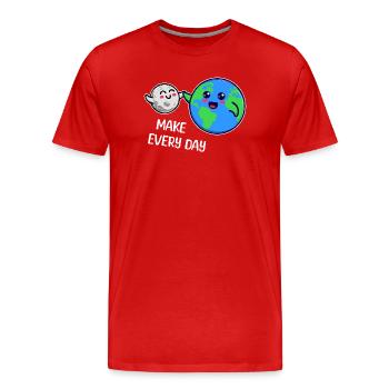 Mutter Erde Statement Umweltfreundlich Umwelt - Männer Premium Bio T-Shirt - Rot - Vorne - Damien (186cm)