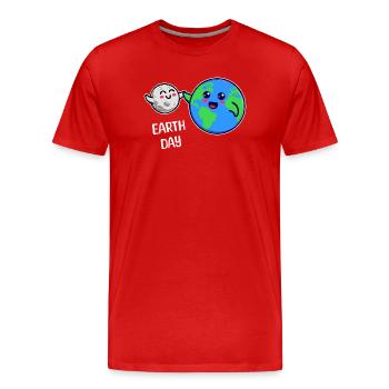 Mutter Erde Umwelt Umweltfreundlich Statement - Männer Premium Bio T-Shirt - Rot - Vorne - Damien (186cm)