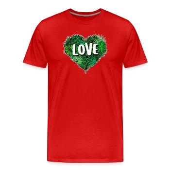 Cœur Terre Mère Nature Dire Conservation de la Nature Environnement - T-shirt bio Premium Homme - rouge - Devant - Damien (186cm)